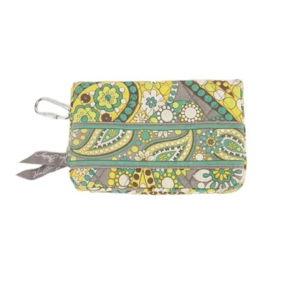 Vera Bradley Zip ID Case & Coin Purse – Lemon Parfait, Floral Paisley Print - Picture 1 of 6